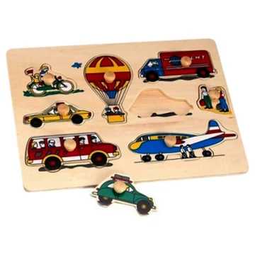 Járművek 9 darabos fa puzzle