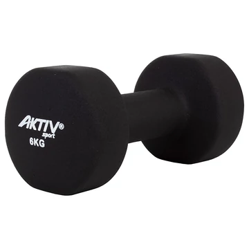 Súlyzó neoprén Aktivsport 6 kg fekete