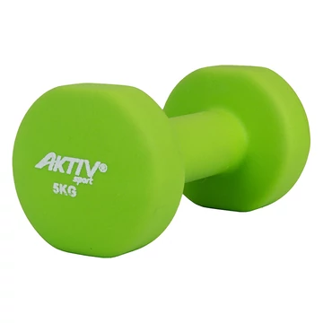 Súlyzó neoprén Aktivsport 5 kg zöld