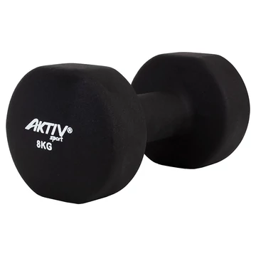 Súlyzó neoprén Aktivsport 8 kg fekete