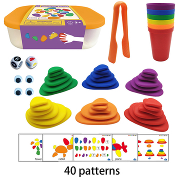 Montessori kreatív színes kavics puzzle