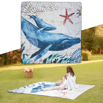 Piknik pokróc inSPORTline Maritino 208x197 cm [tengeri élet]