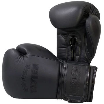 Boxkesztyű Top Ten Black n Black bőr fekete 10 oz