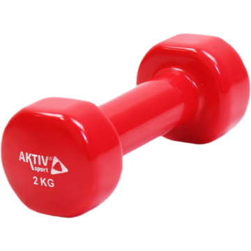 Kézisúlyzó vinyl Aktivsport 2 kg piros