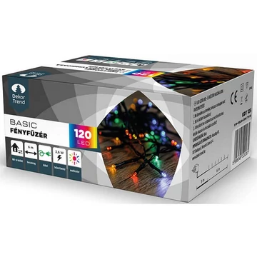 Kültéri LED fényfüzér 120 db színes LED-del