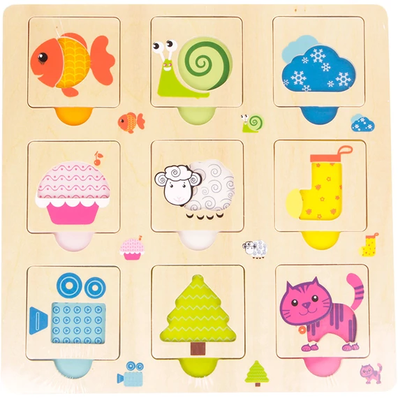 Állatok fa keretes 9 darabos puzzle