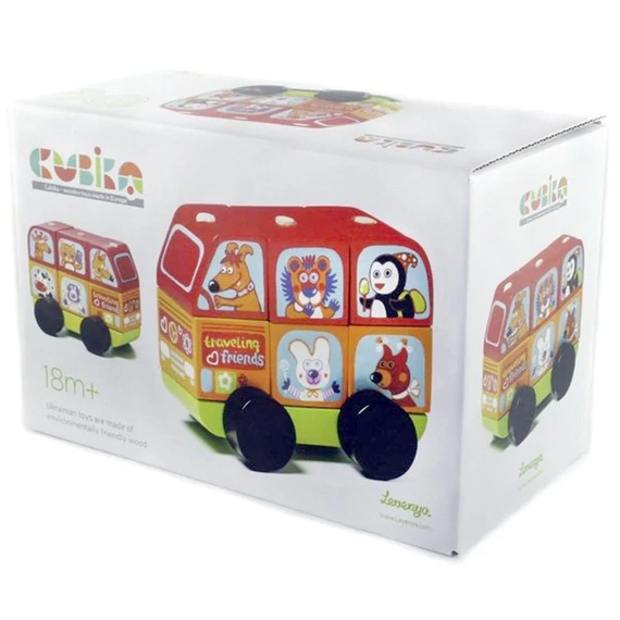 Cubika Fa állatos autó piros