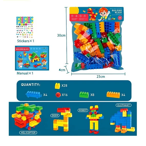 Építőjáték 60 db-os