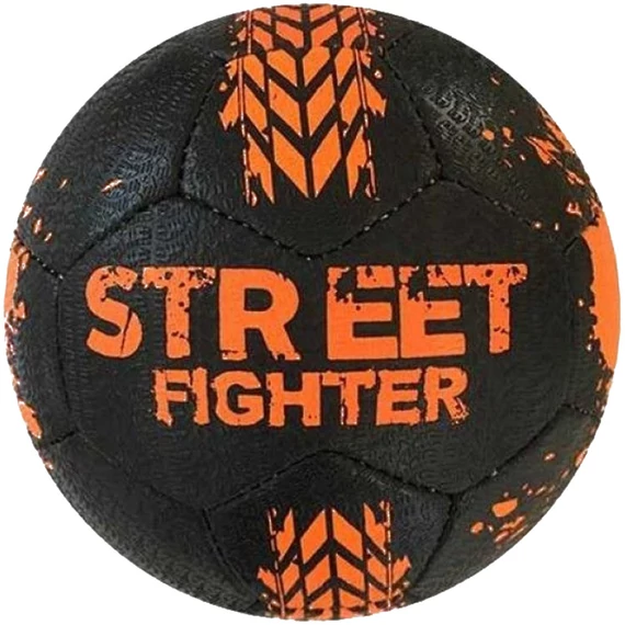Futball labda Winart Street Fighter fekete-narancs méret: 5