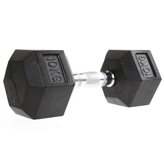 Hatszögletű gumírozott kézisúlyzó 2 kg