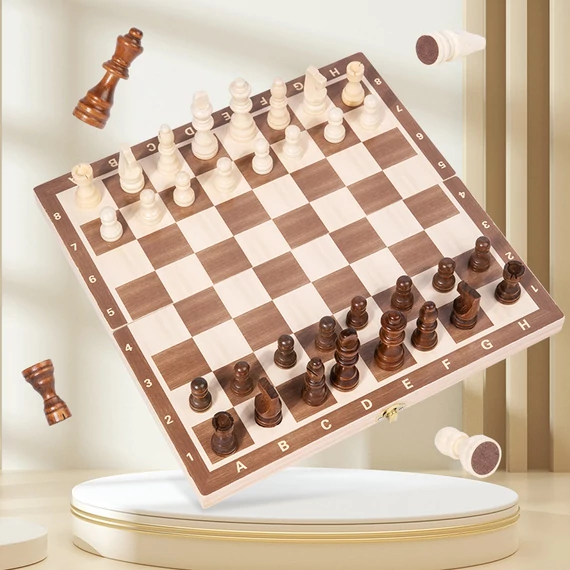 Sakk készlet fa 28 cm