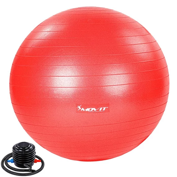 Gimnasztikai labda pumpával MOVIT 75 cm piros
