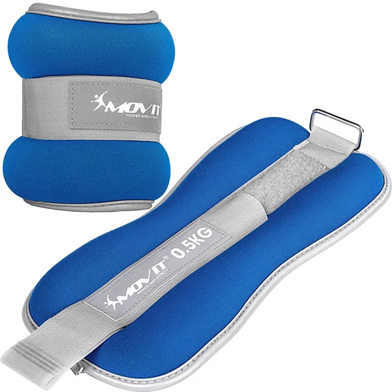 Csukló- és bokasúly neoprén MOVIT 2x0,5 kg kék