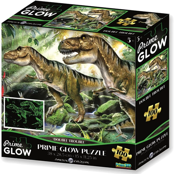 3D puzzle Prime 3D Dinoszauruszok neon 100 darabos