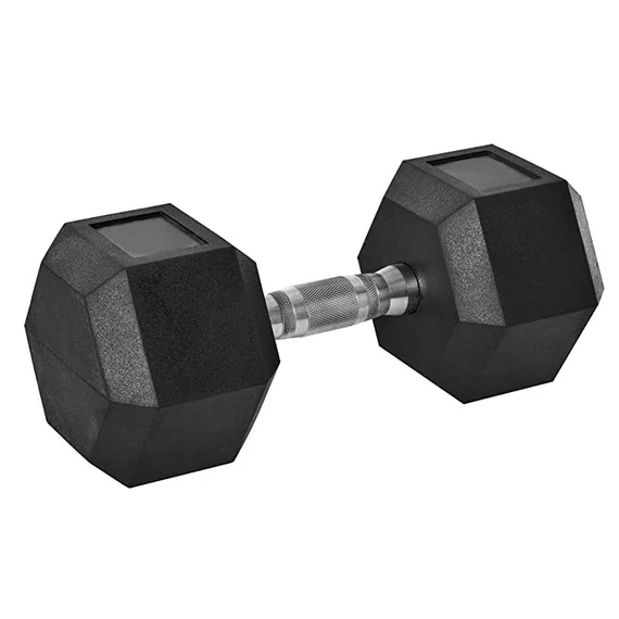 Hatszögletű gumírozott fix kézisúlyzó 36 kg