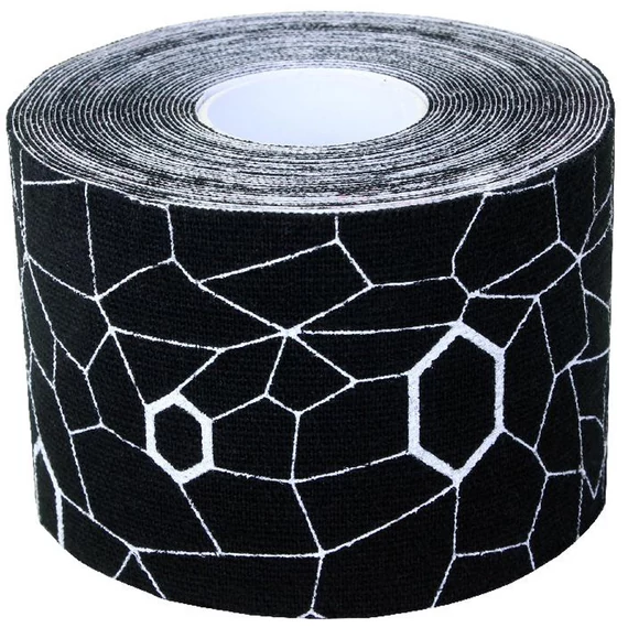 Kineziológiai tapasz Thera-Band 500x5 cm fekete, fehér mintával