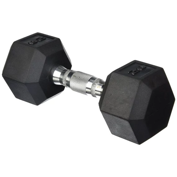 Hatszögletű gumírozott fix kézisúlyzó 44 kg