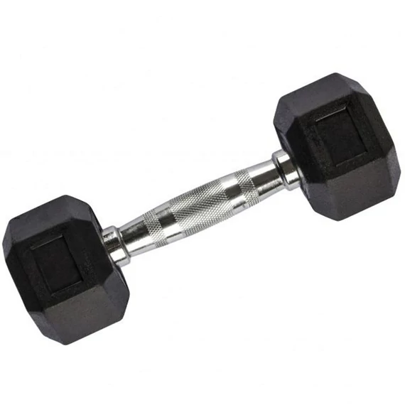 Hatszögletű gumírozott fix kézisúlyzó 4 kg