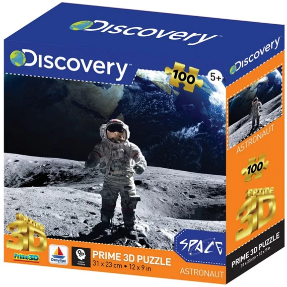 3D puzzle Prime 3D Űrhajós a Holdon Discovery Channel 100 darabos