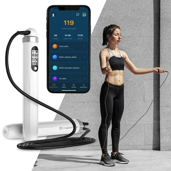 Okos ugrálókötél inSPORTline Jumpsmart [fehér]