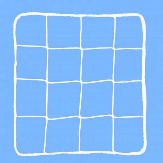 Ejtőháló, 9x9, 3 mm, PA, olasz kézilabdakapuhoz