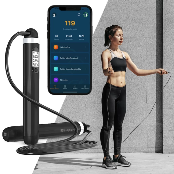 Okos ugrálókötél inSPORTline Jumpsmart [fekete]