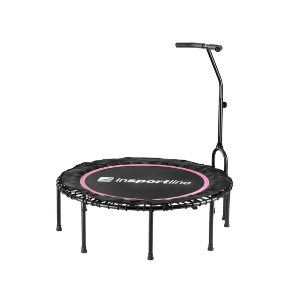 Rugó nélküli jumping fitness trambulin markolattal inSPORTline Cordy 114 cm [rózsaszín]