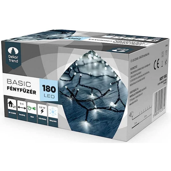 Kültéri LED fényfüzér 180 db hideg fehér LED-del